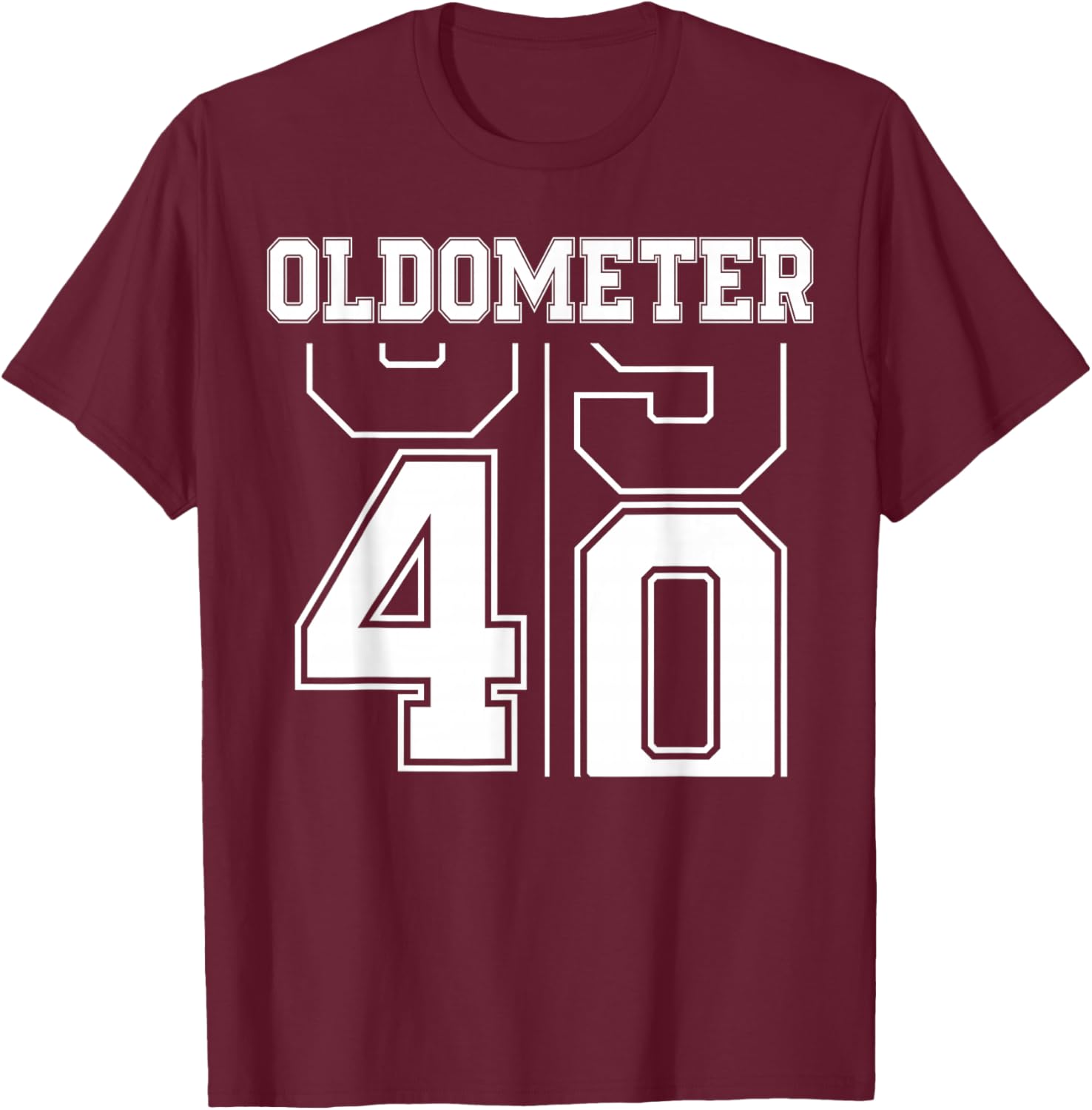 Oldometer 39-40 40th Birthday Sport Text 40 Year Old T-Shirt - T-Shirt | Maroon