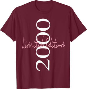 Limited Edition 2000 Birthday 2000 Born 2000 Vintage T-Shirt - T-Shirt | Maroon