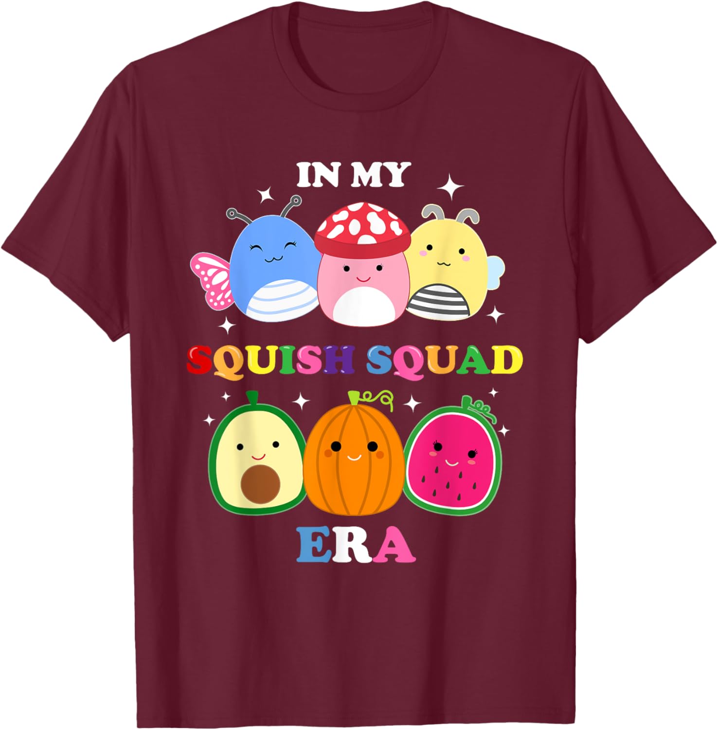 In My Squish Squad Era! Soft Toy Animal Plush Kids Boy Girls T-Shirt - T-Shirt | Maroon