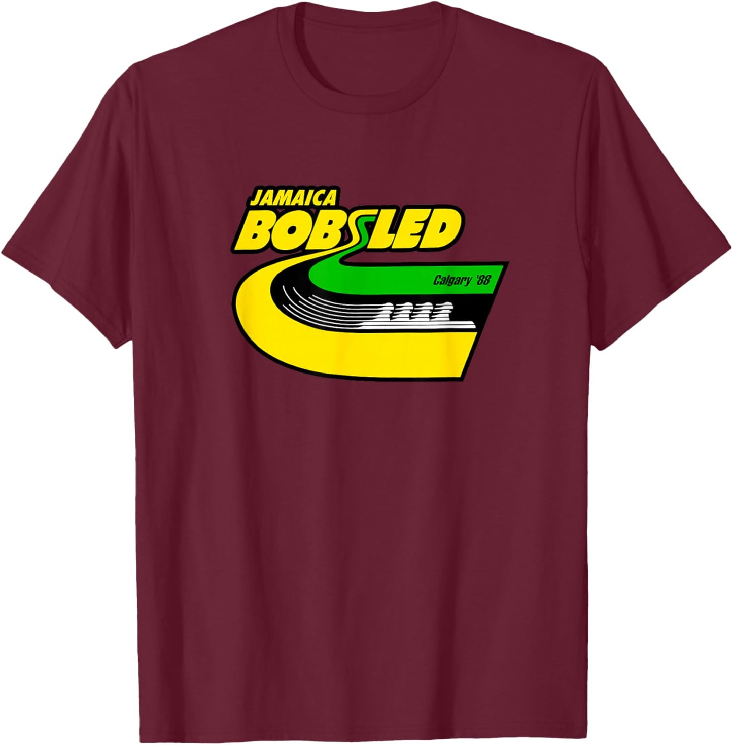 JAMAICA BOBSLED Team Vintage Jamaican Flag Clothing T-Shirt - T-Shirt | Maroon