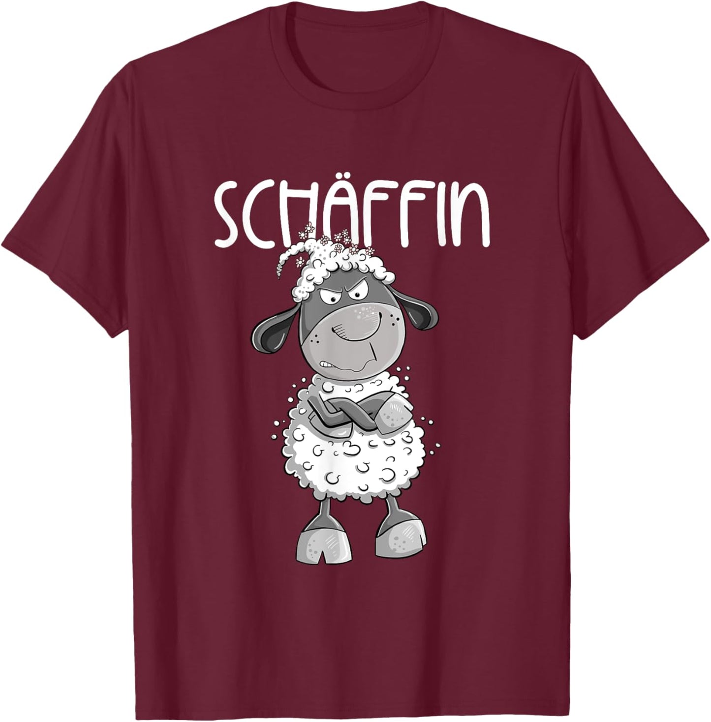 with German Text "Cooles Schäffin Schaf Für die Chefin Vorgesetzte Teamleiter T-Shirt - T-Shirt | Maroon