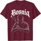 Bosnien Geschenk Flagge Bosnia Vintage Herzegowina Sarajevo T-Shirt - T-Shirt | Maroon