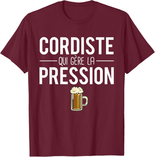 Cordiste Who Manages Pressure Joke Cordiste Humor , Black, S T-Shirt - T-Shirt | Maroon