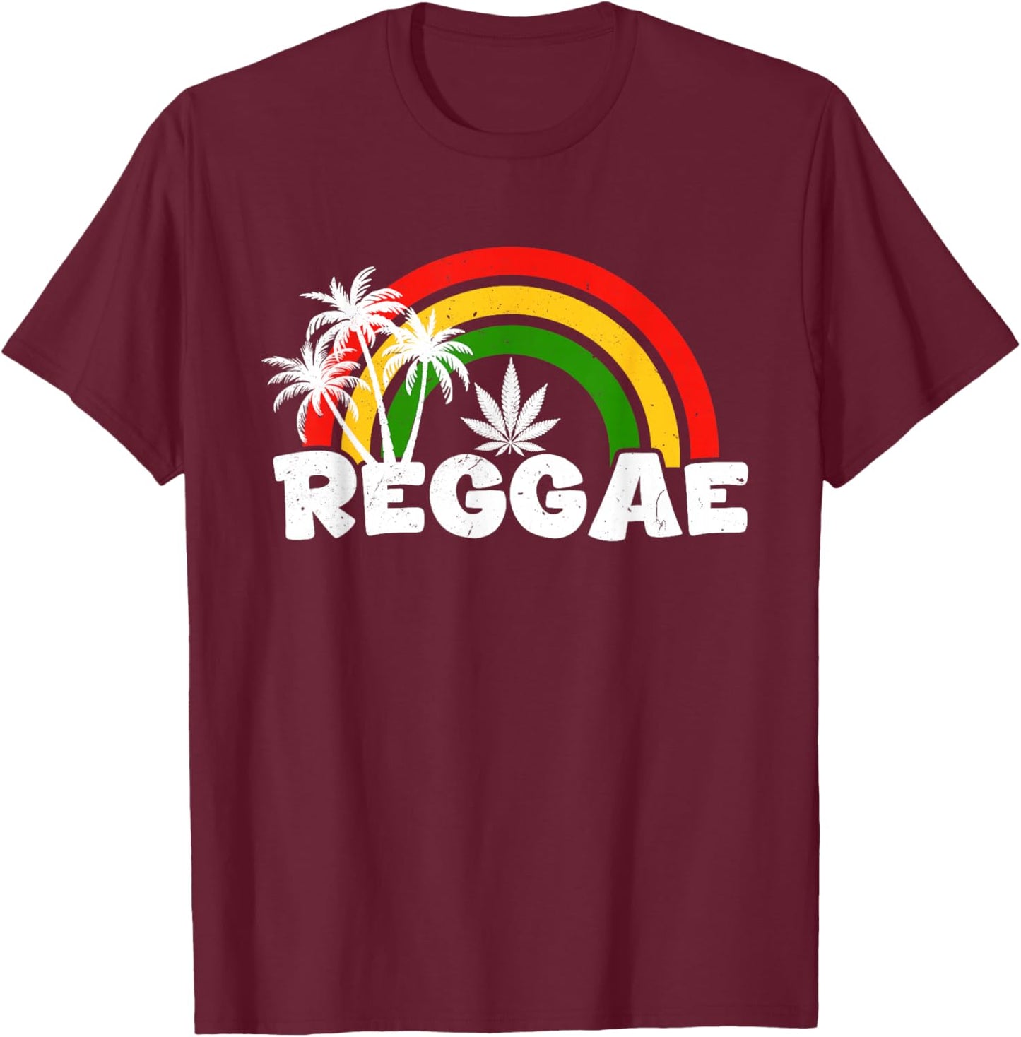 Reggae Music Jamaica Rastafari Roots Rasta jamaïcain T-Shirt - T-Shirt | Maroon