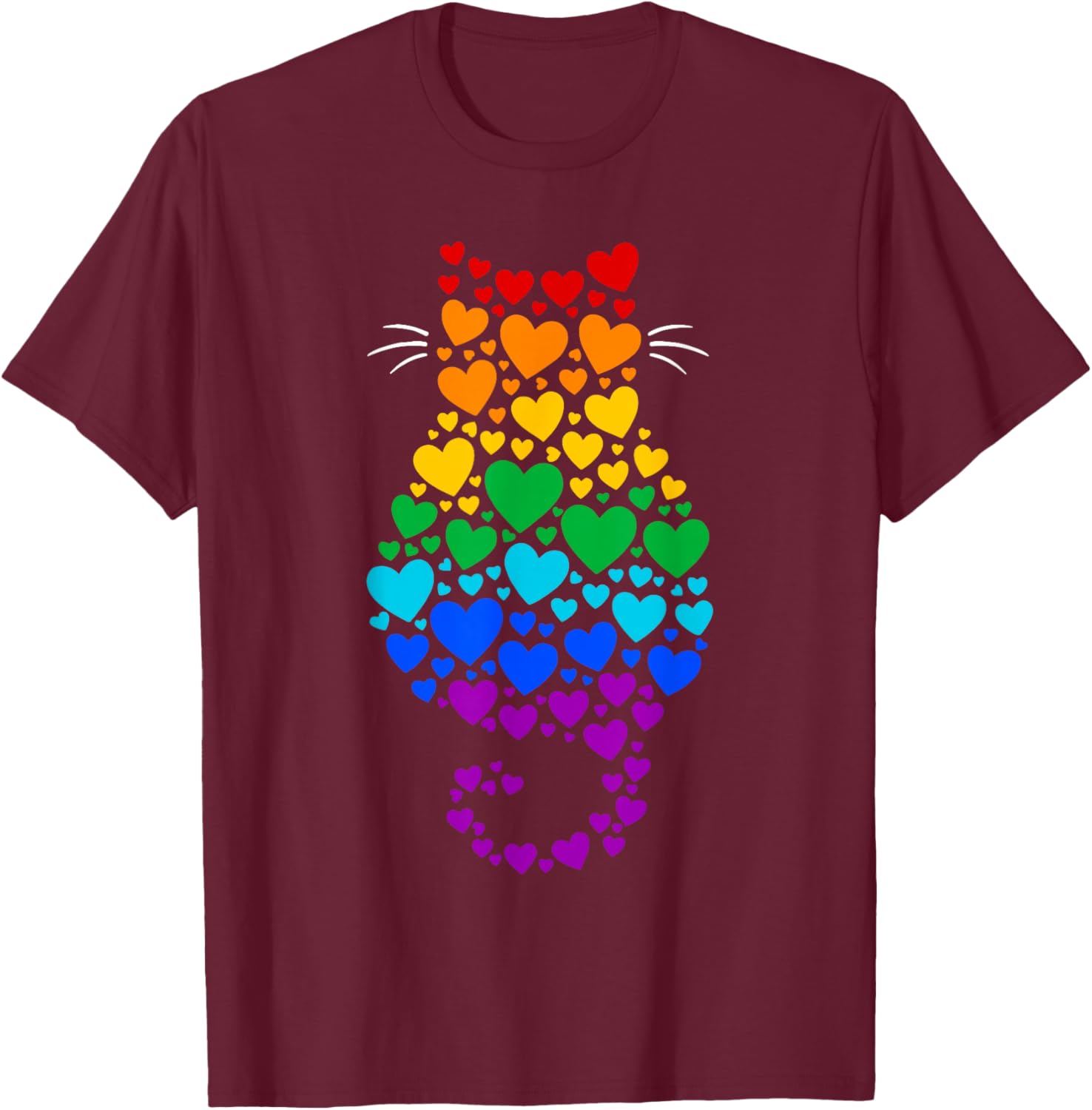 Mois de la fierté LGBTQ des Chats T-Shirt - T-Shirt | Maroon
