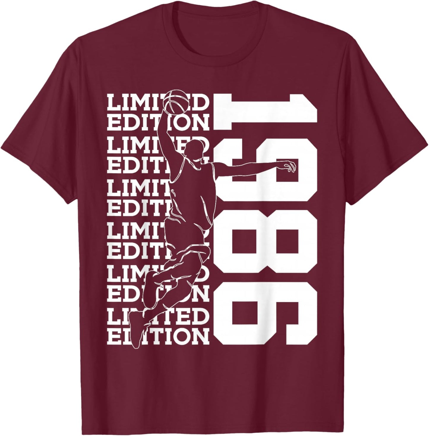 Limited Edition 1986 Basketball 40TH Birthday T-Shirt - T-Shirt | Maroon