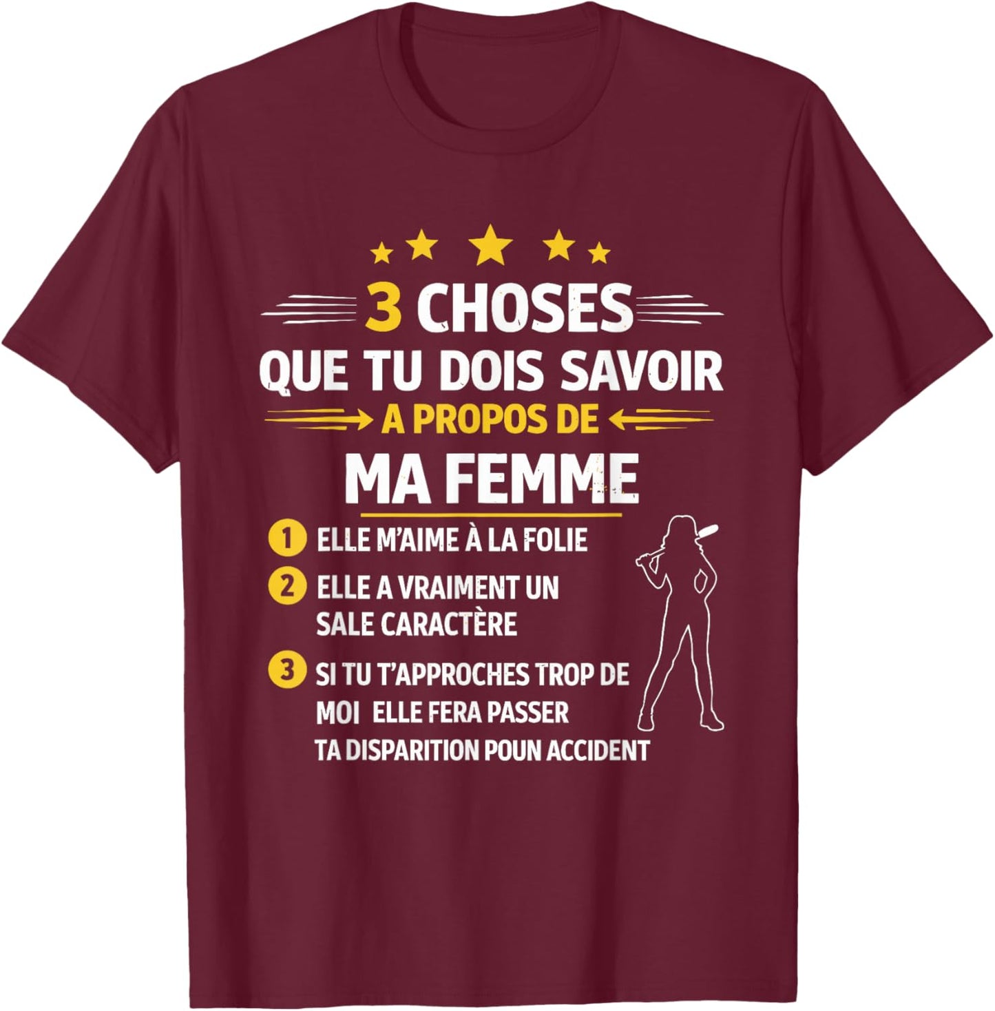 Gift Husband Lover Boyfriend Humour Couple T-Shirt - T-Shirt | Maroon