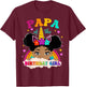 Papa of The Birthday Girl Rainbow Afro Melanin Unicorn T-Shirt - T-Shirt | Maroon