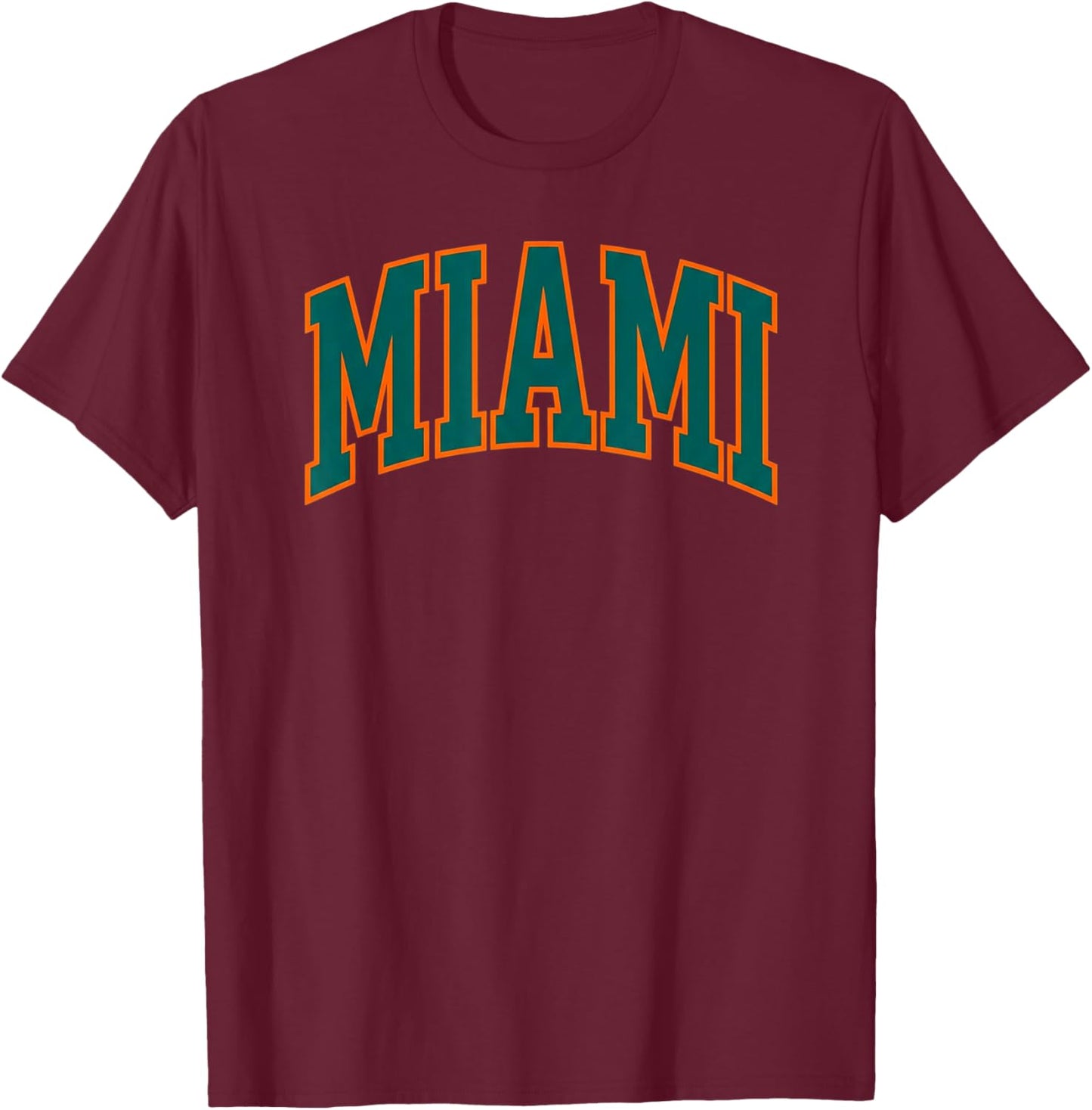 Miami Classic Block Typography Graphic T-Shirt - T-Shirt | Maroon