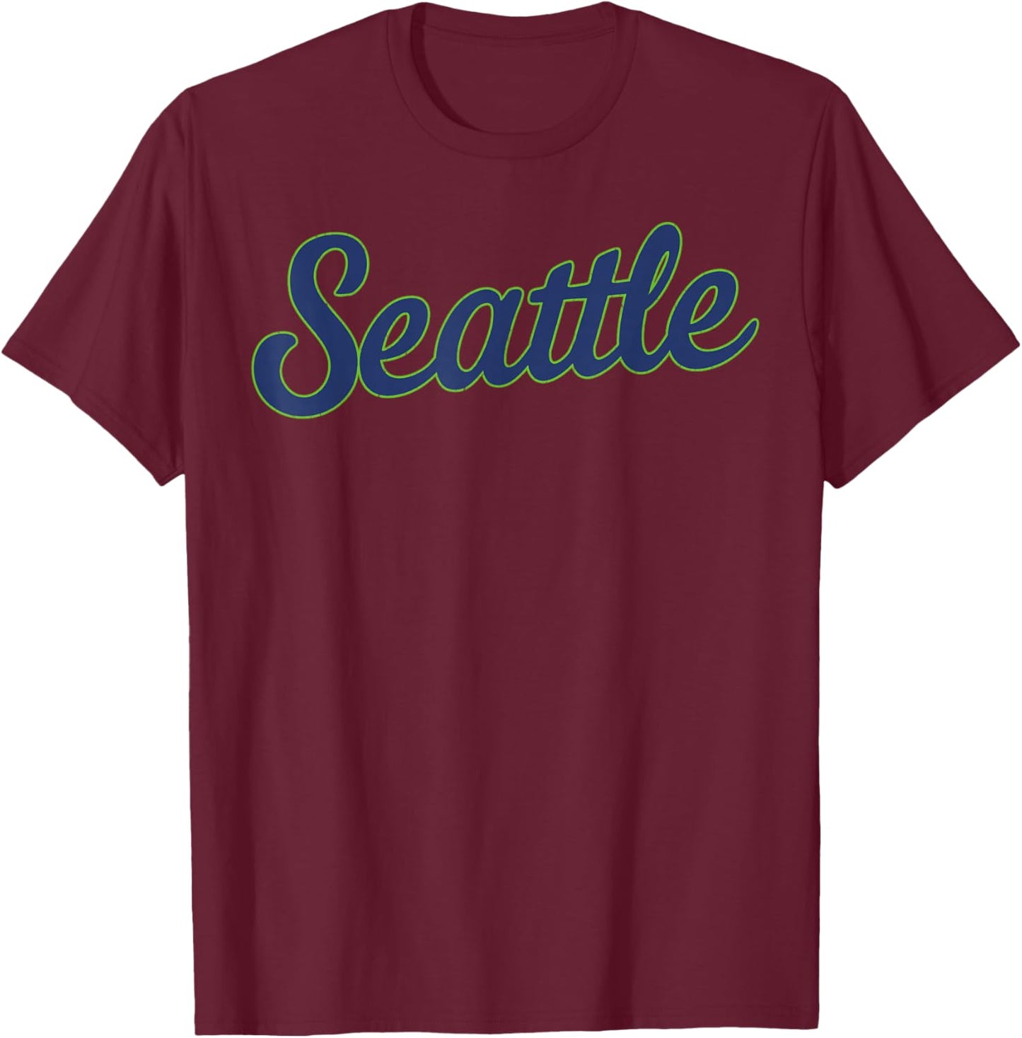 Seattle Classic Vintage Green T-Shirt - T-Shirt | Maroon
