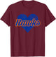 Riverton Hawks Over Heart T-Shirt - T-Shirt | Maroon