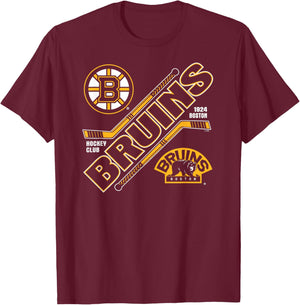 Boston Bruins Force Black Officially Licensed T-Shirt - T-Shirt | Maroon