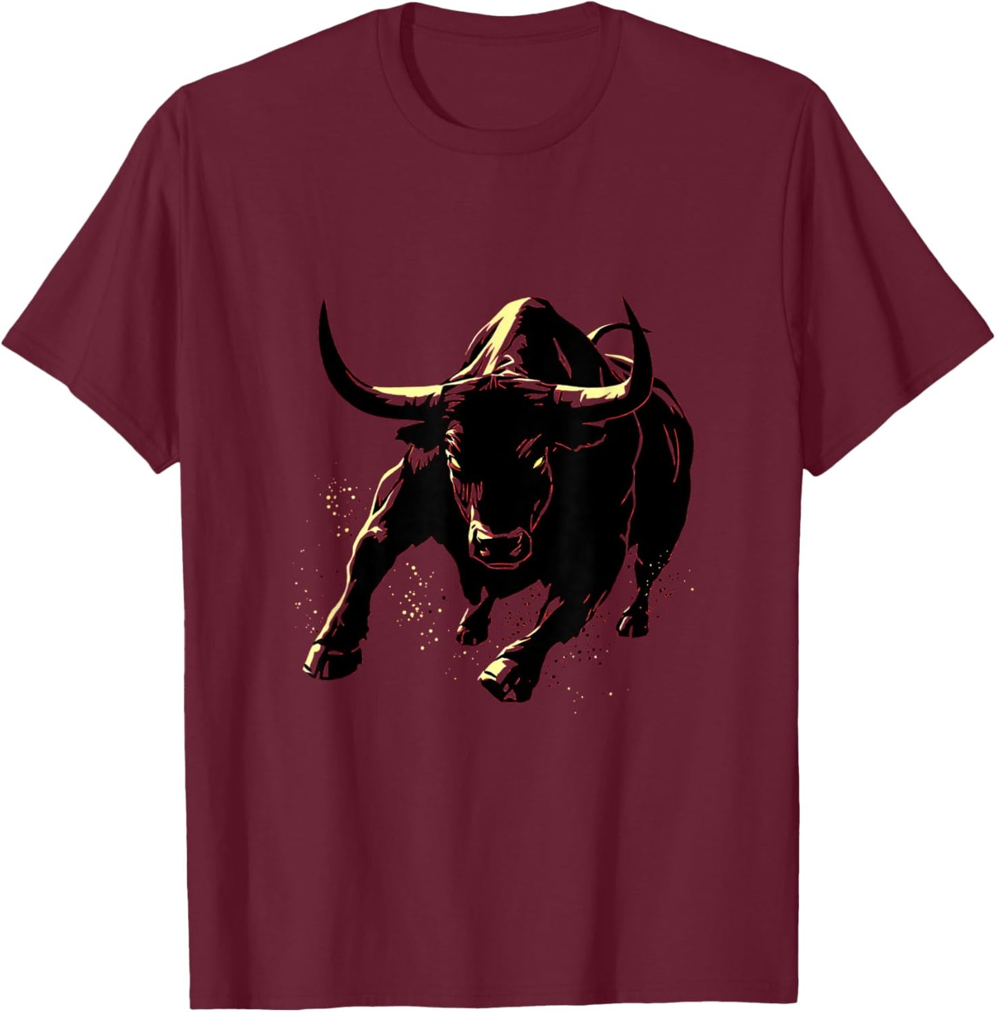 Stier-Silhouette T-Shirt - T-Shirt | Maroon