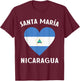 Nicaragua Flag Heart Santa Maria City T-Shirt - T-Shirt | Maroon