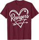 Rangers Heart Name Cute Love Graphic Gift Women Kids T-Shirt - T-Shirt | Maroon