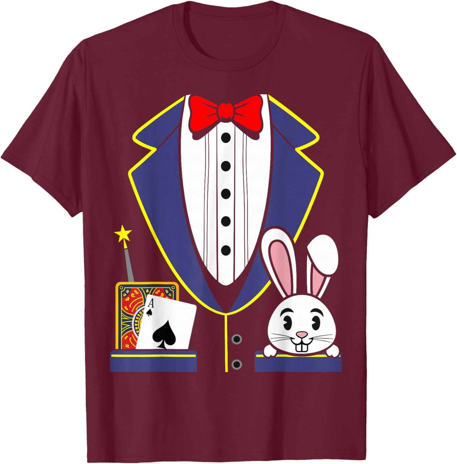 Magician Costume Halloween T-Shirt - T-Shirt | Maroon