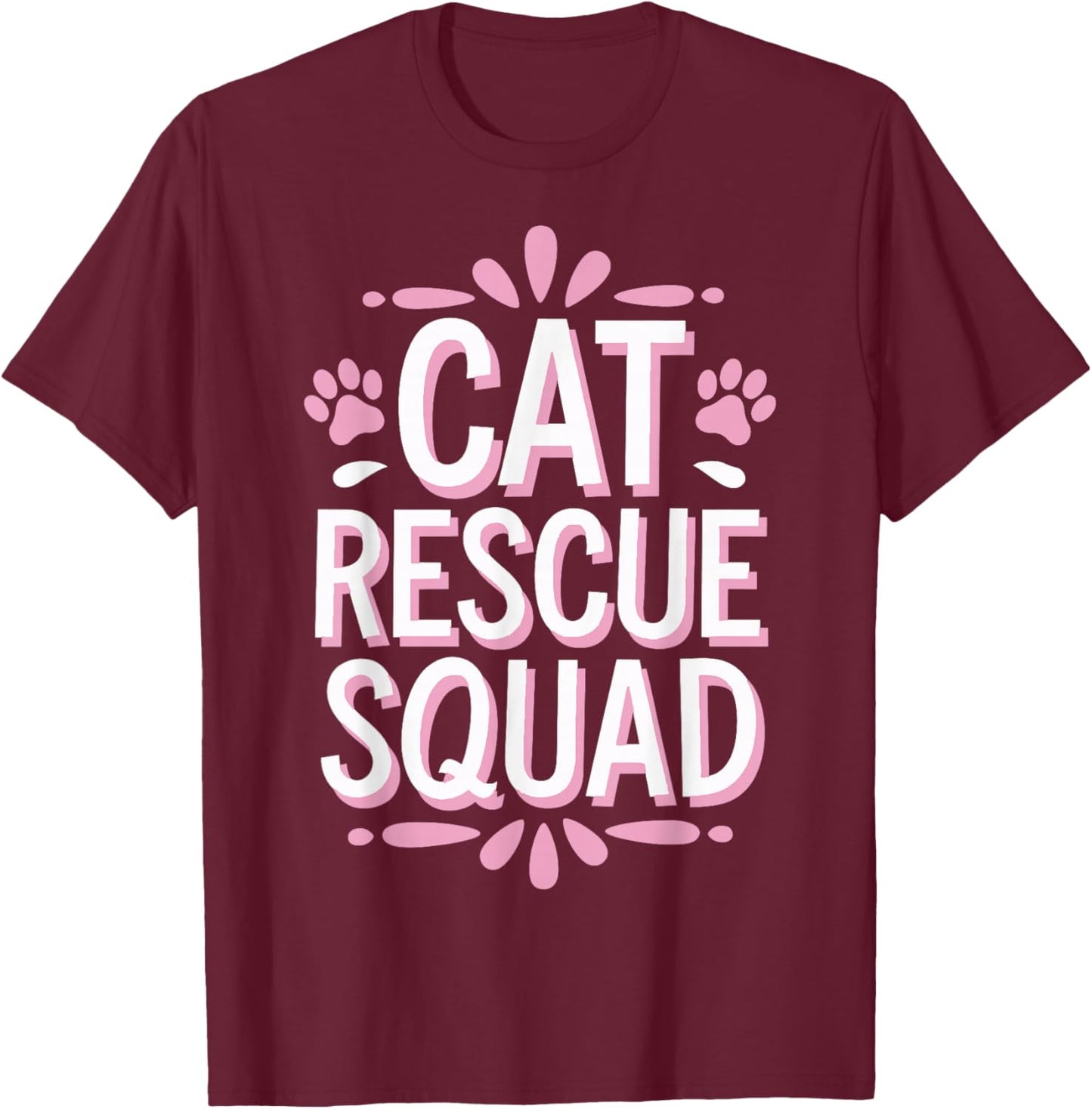 Cat Rescue Squad Animal Shelter T-Shirt - T-Shirt | Maroon