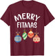 Merry Fitmas for Christmas Workout Xmas Gym Holiday Fitness T-Shirt - T-Shirt | Maroon
