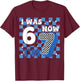 7th Birthday I was 6 Now I’m 7 Birthday Boys Girls Cool Blue T-Shirt - T-Shirt | Maroon