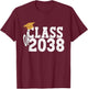Class of 2038 Grow With Me Boy Girl First Day of Graduation T-Shirt - T-Shirt | Maroon