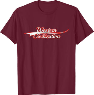 Western Civilization Europe America Historical Study Vintage T-Shirt - T-Shirt | Maroon