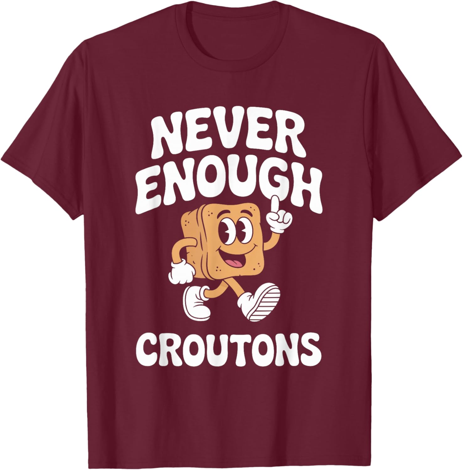 Funny Crouton or Croutons Retro T-Shirt - T-Shirt | Maroon