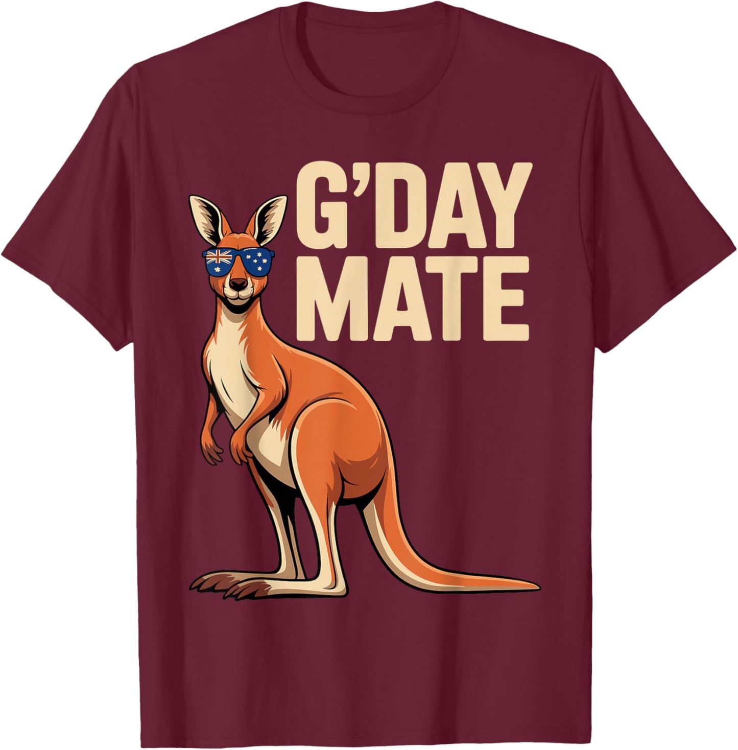Funny Kangaroo Art Women Kids Australian Kangaroo T-Shirt - T-Shirt | Maroon