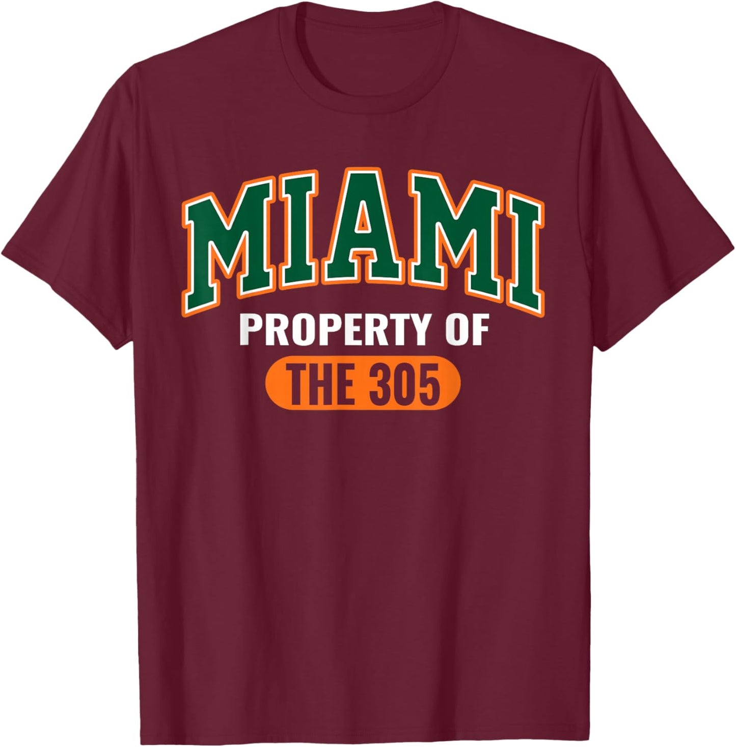 305 Miami Vibes Urban Style Miami Beach Graphic Design T-Shirt - T-Shirt | Maroon