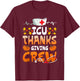 ICU Thanksgiving Crew Hospital Nurses Scrub Top Men Women T-Shirt - T-Shirt | Maroon