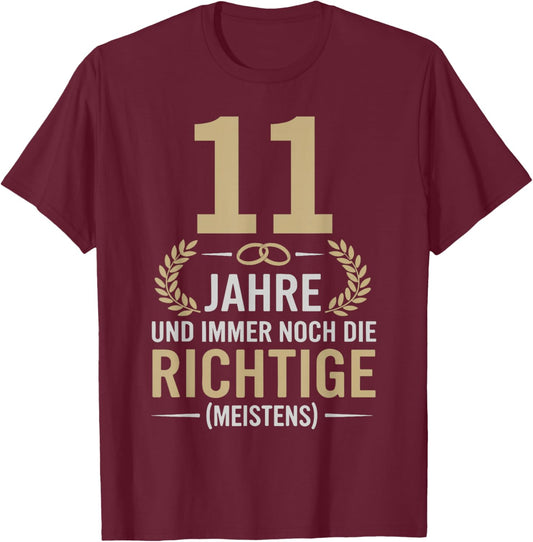 11. Hochzeitstag Ehemann seit 11 Jahren Stahl Hochzeit T-Shirt - T-Shirt | Maroon