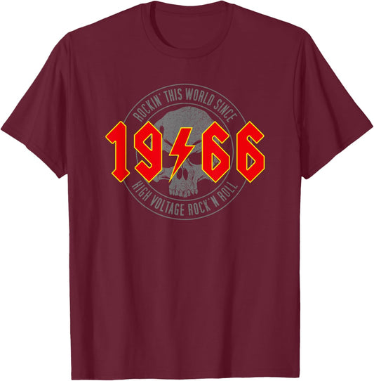 Rockin' Since 1966 I Classic Rock 1966 Birthday T-Shirt - T-Shirt | Maroon