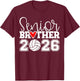 Senior Volleyball Brother 2026 Class of 2026 Graduation T-Shirt - T-Shirt | Maroon