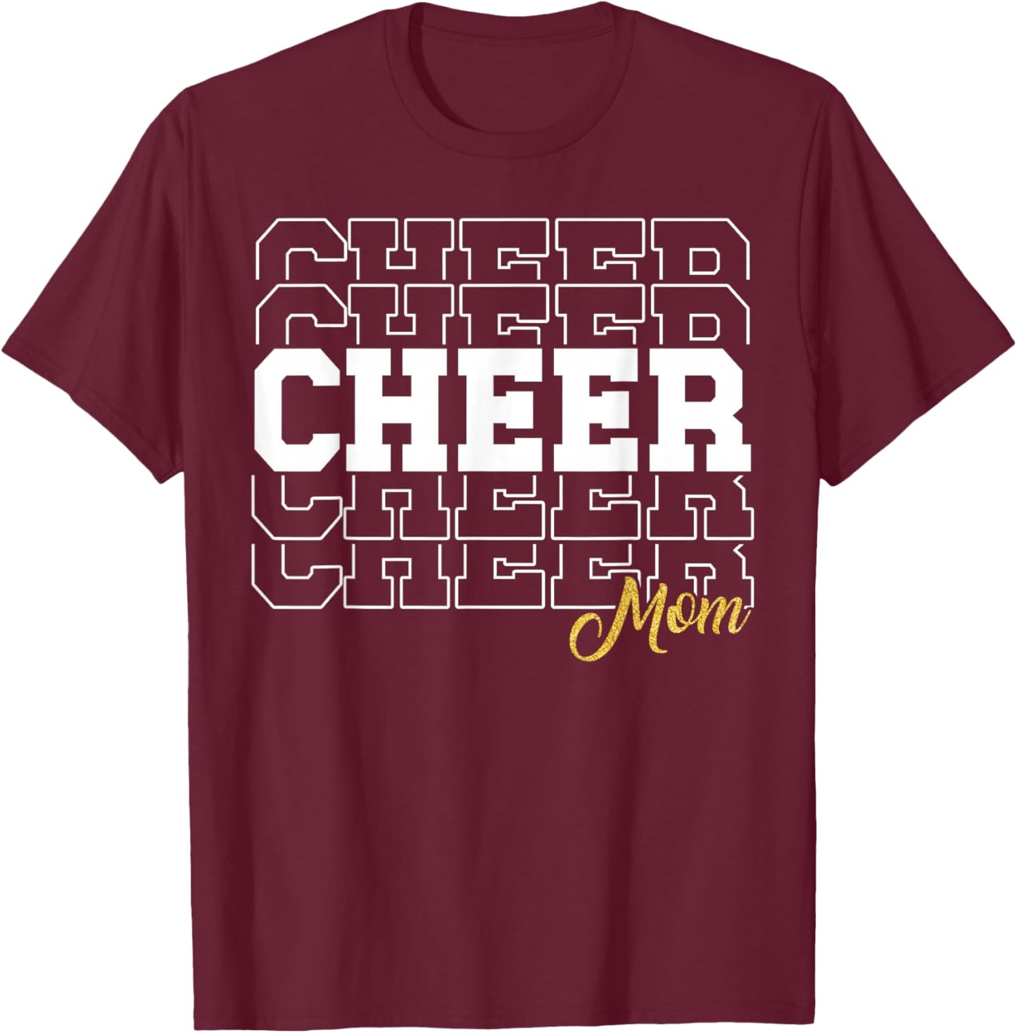 Cheer Mom Biggest Fan Cheerleader Girls Women Cheerleading T-Shirt - T-Shirt | Maroon