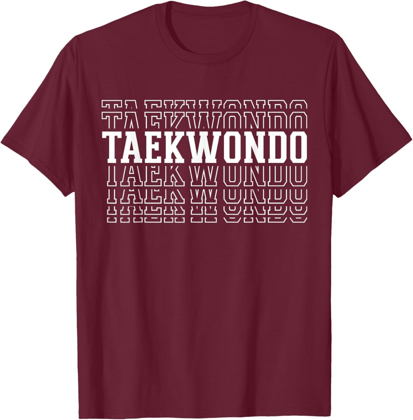 Taekwondo Funny Layered Text Instructor Coach Youth T-Shirt - T-Shirt | Maroon