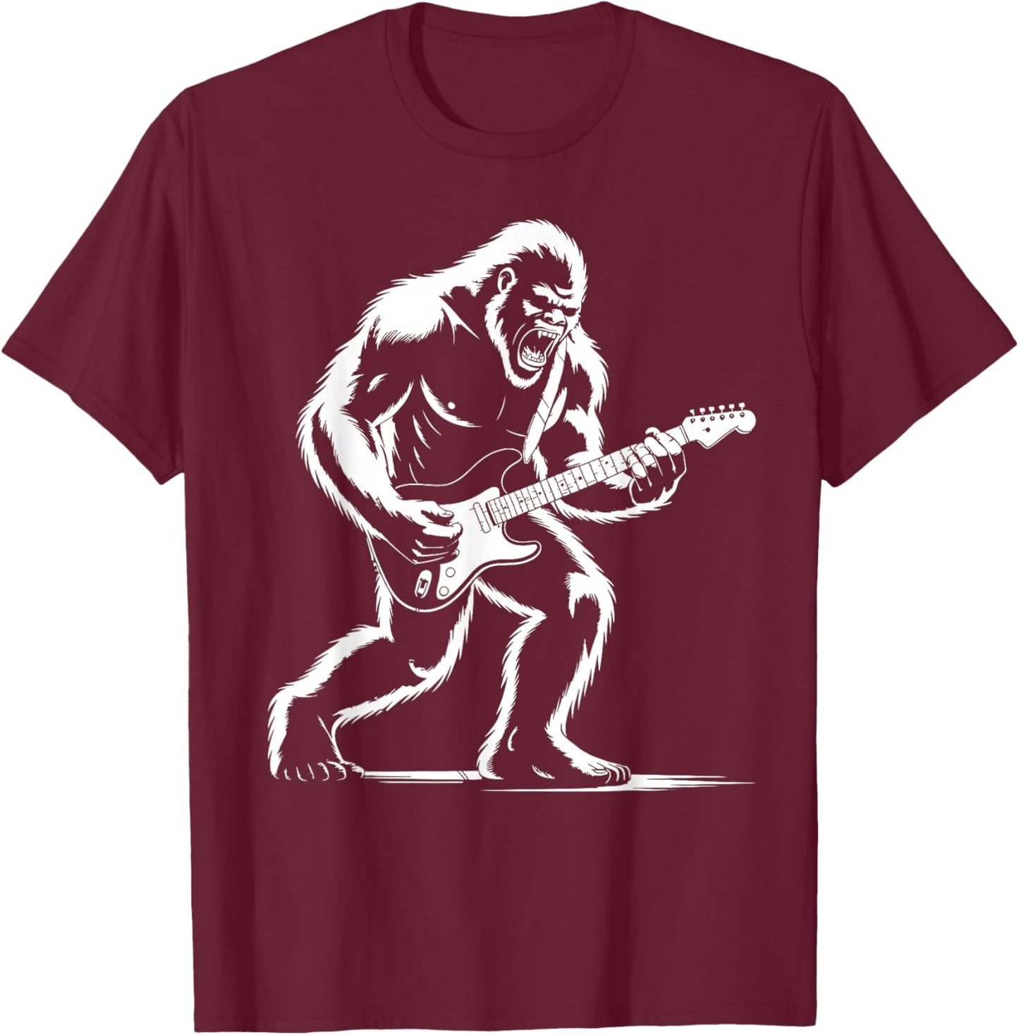 Bigfoot Rock Tongue UFO Selfie Sasquatch Rocker Boy Men Kids T-Shirt - T-Shirt | Maroon