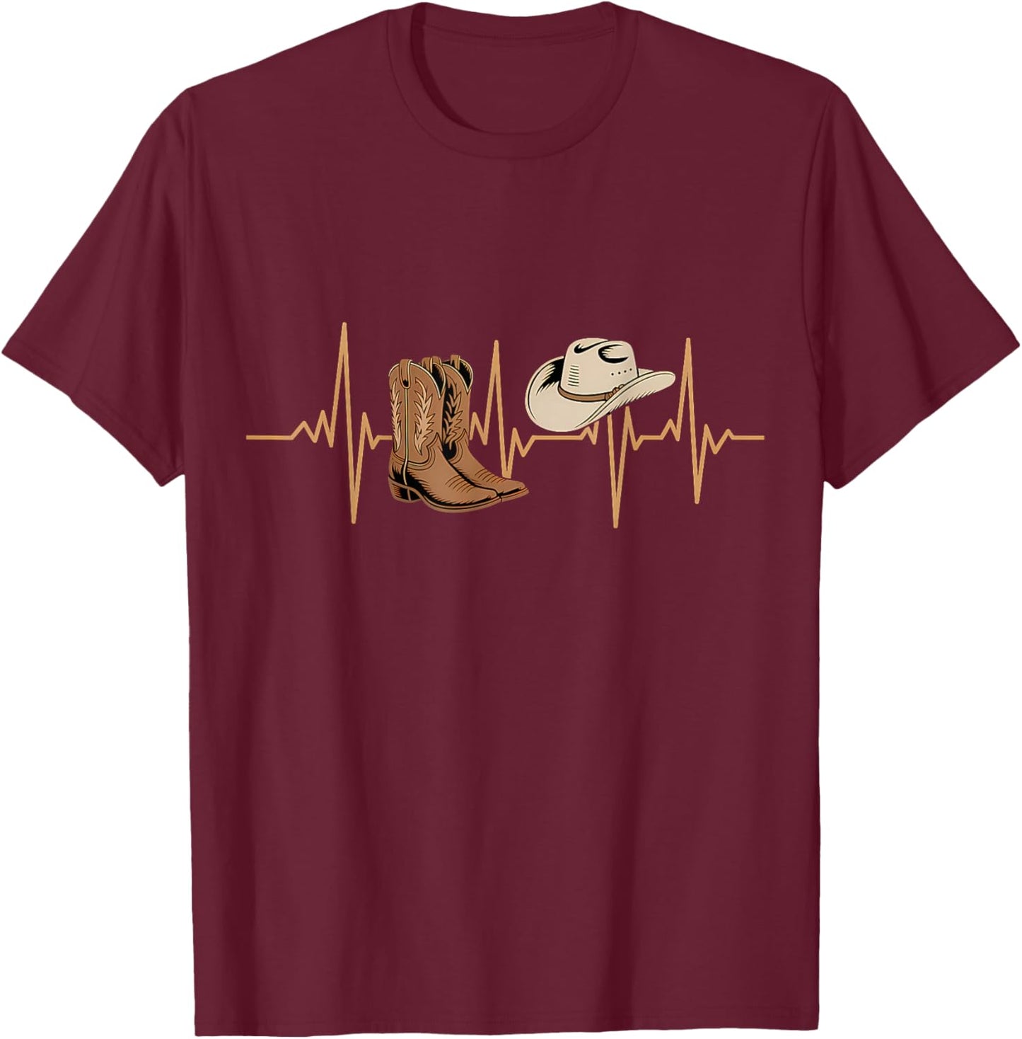 Line Dance Herzschlag EKG Line Dancing T-Shirt - T-Shirt | Maroon