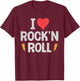 I Love Heart Rock N Roll Music Rock Music Women Kids T-Shirt - T-Shirt | Maroon