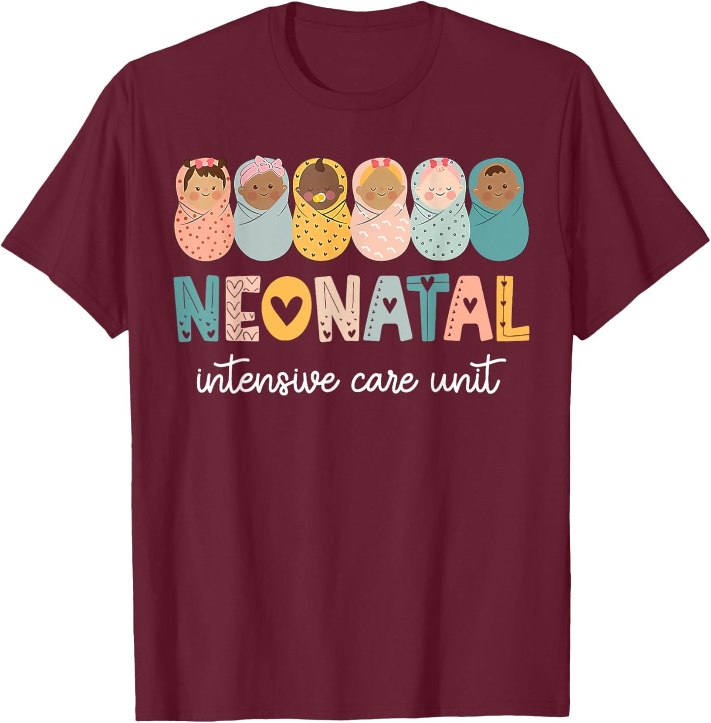 Retro Nicu Nurse Shirt Neonatal Intensive Care Unit T-Shirt - T-Shirt | Maroon