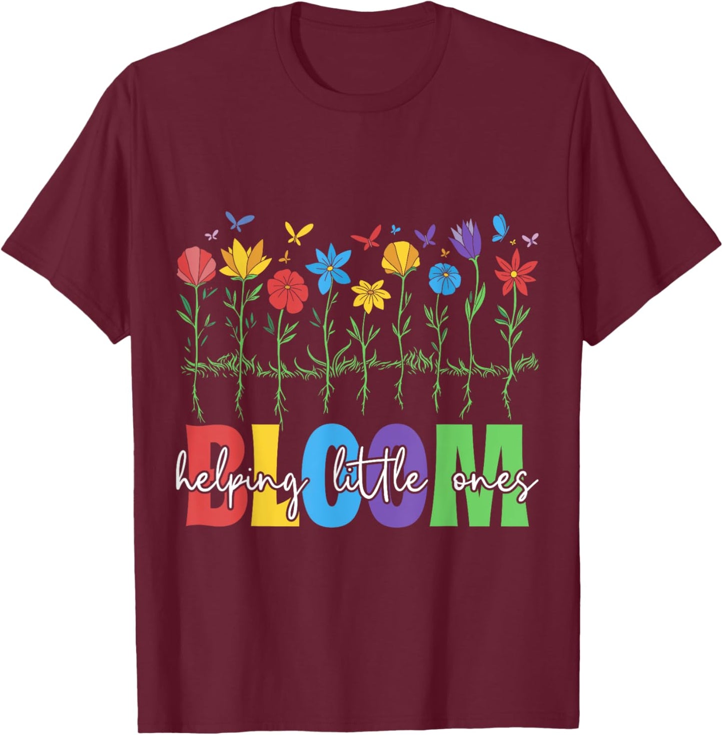 NICU Helping Little Ones Bloom T-Shirt - T-Shirt | Maroon