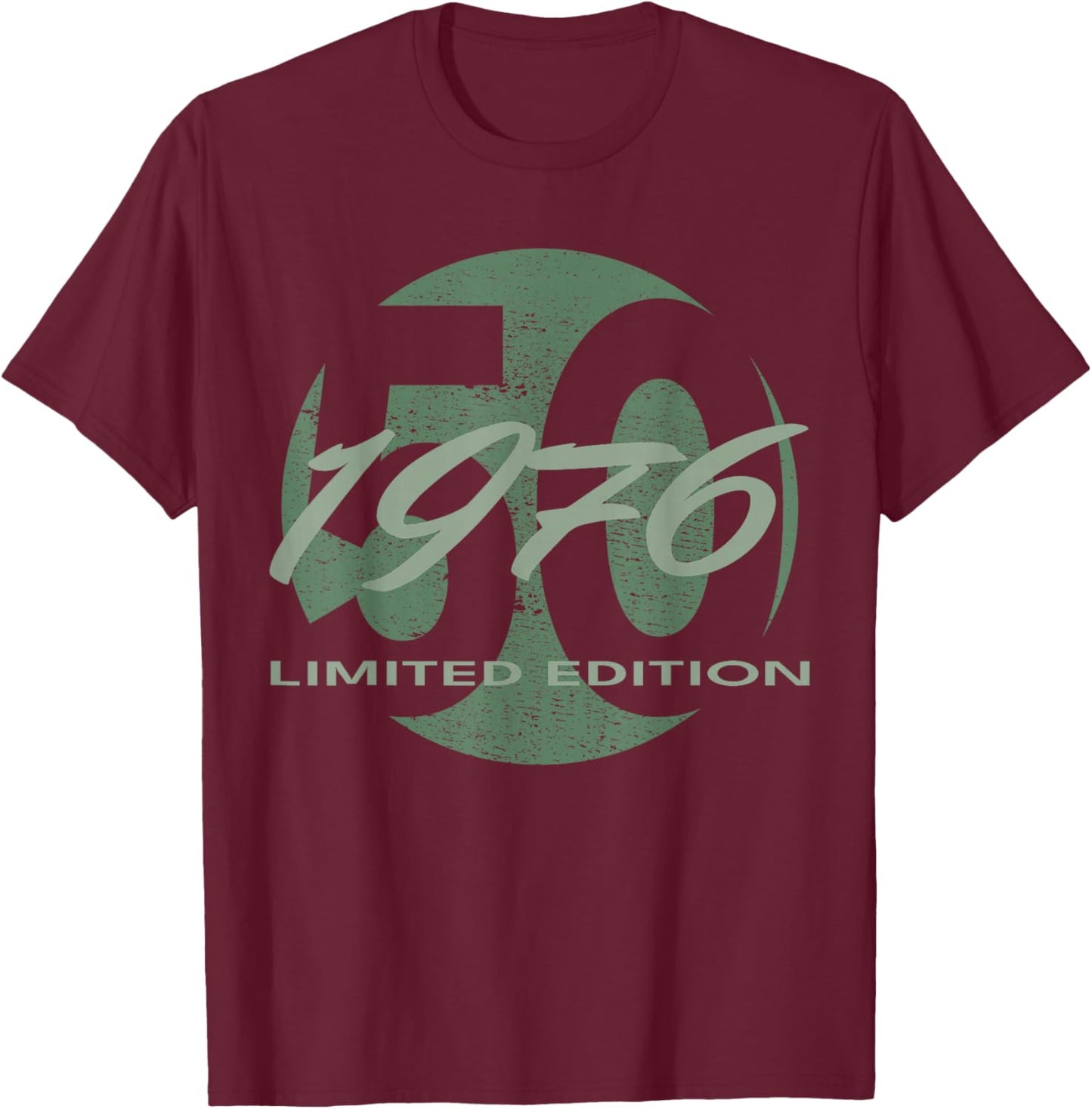 50th Birthday Man Woman 50 Years 1976 Funny Gift T-Shirt - T-Shirt | Maroon