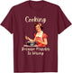 Vintage Woman Cooking Because Murder Is Wrong T-Shirt - T-Shirt | Maroon