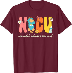 Nicu Nurse Neonatal Intensive Care Unit Groovy Nurse Life T-Shirt - T-Shirt | Maroon