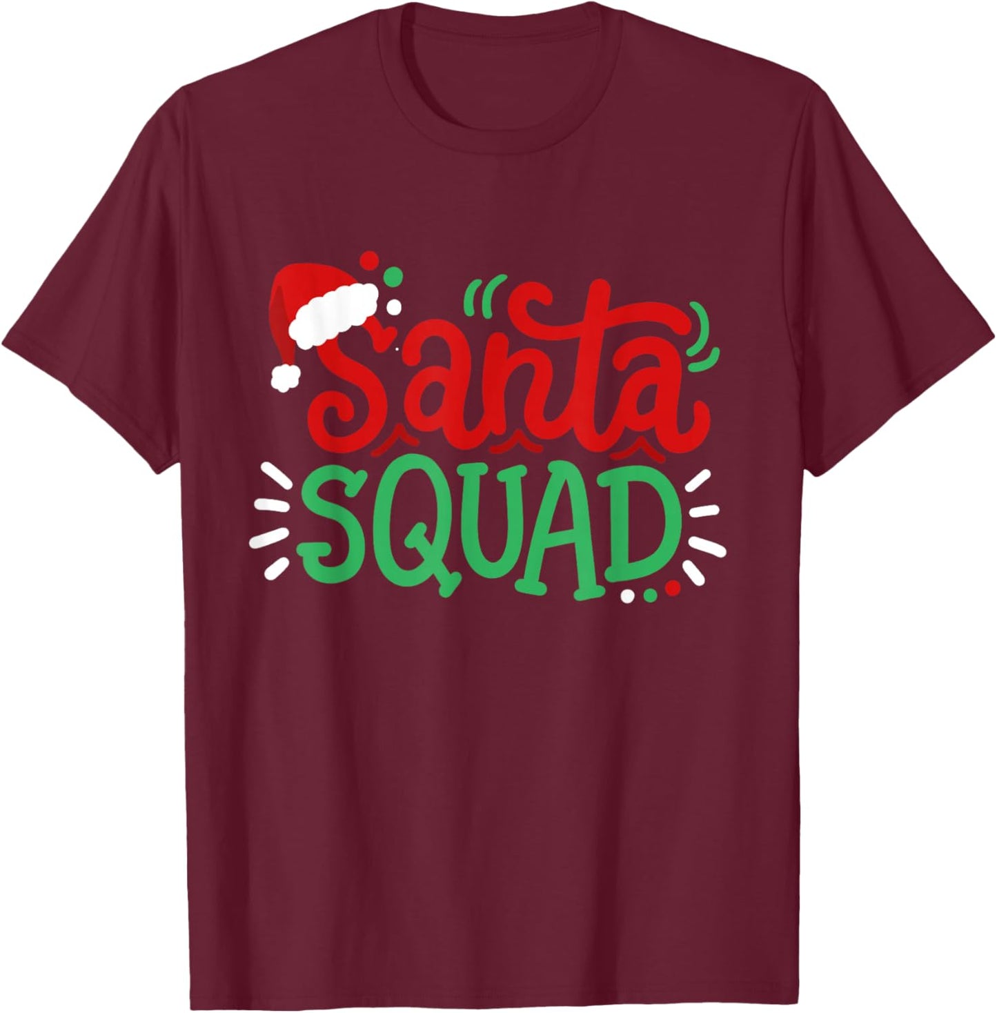 Santa Squad Xmas Matching Family Christmas Men Women Kids T-Shirt - T-Shirt | Maroon