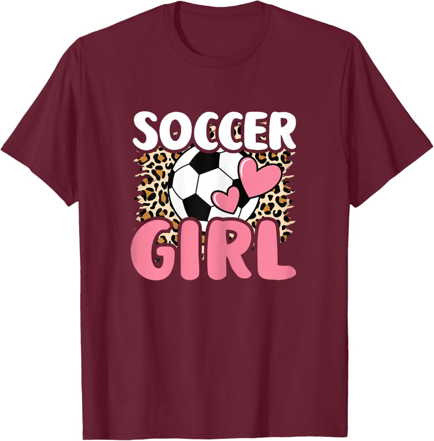 Cute Soccer Girl Soccer Player Fan Women Girls Kids T-Shirt - T-Shirt | Maroon