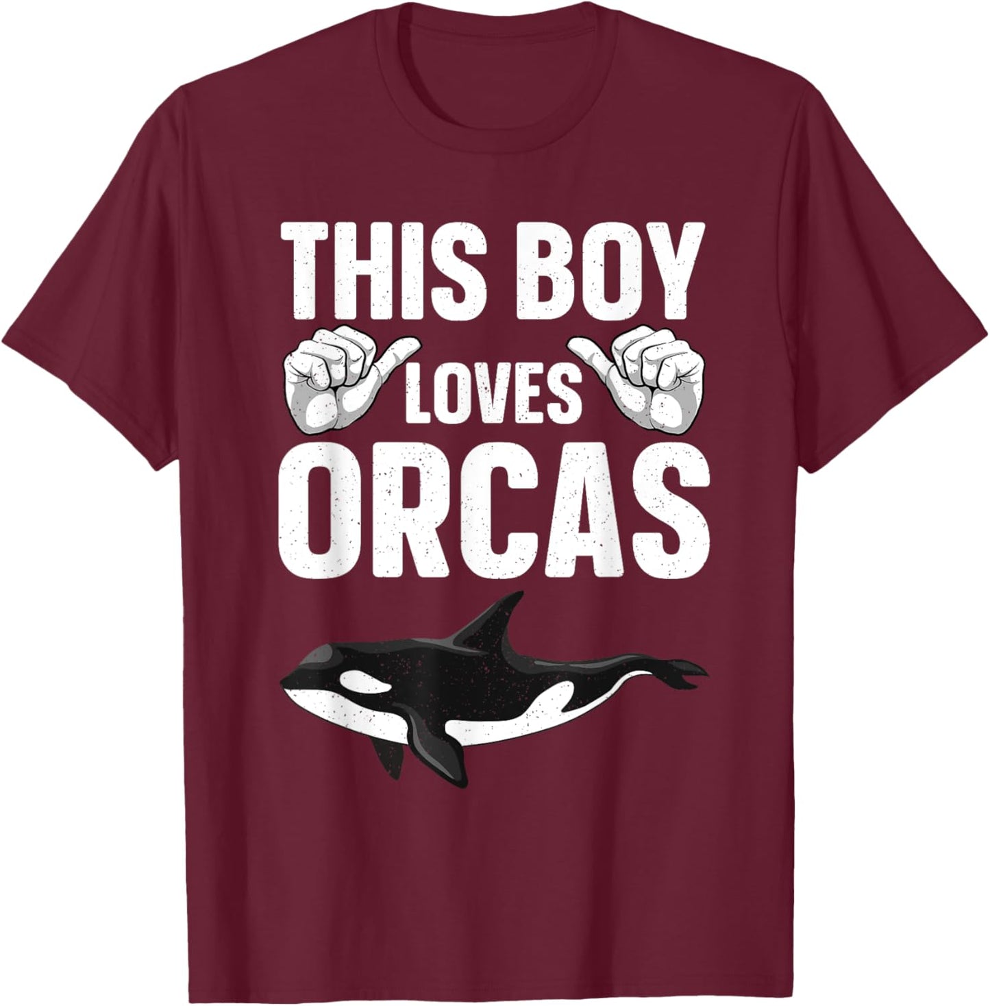 Cool Orca Design For Boys Kids Men Sea Orca Whale Lover Orca T-Shirt - T-Shirt | Maroon