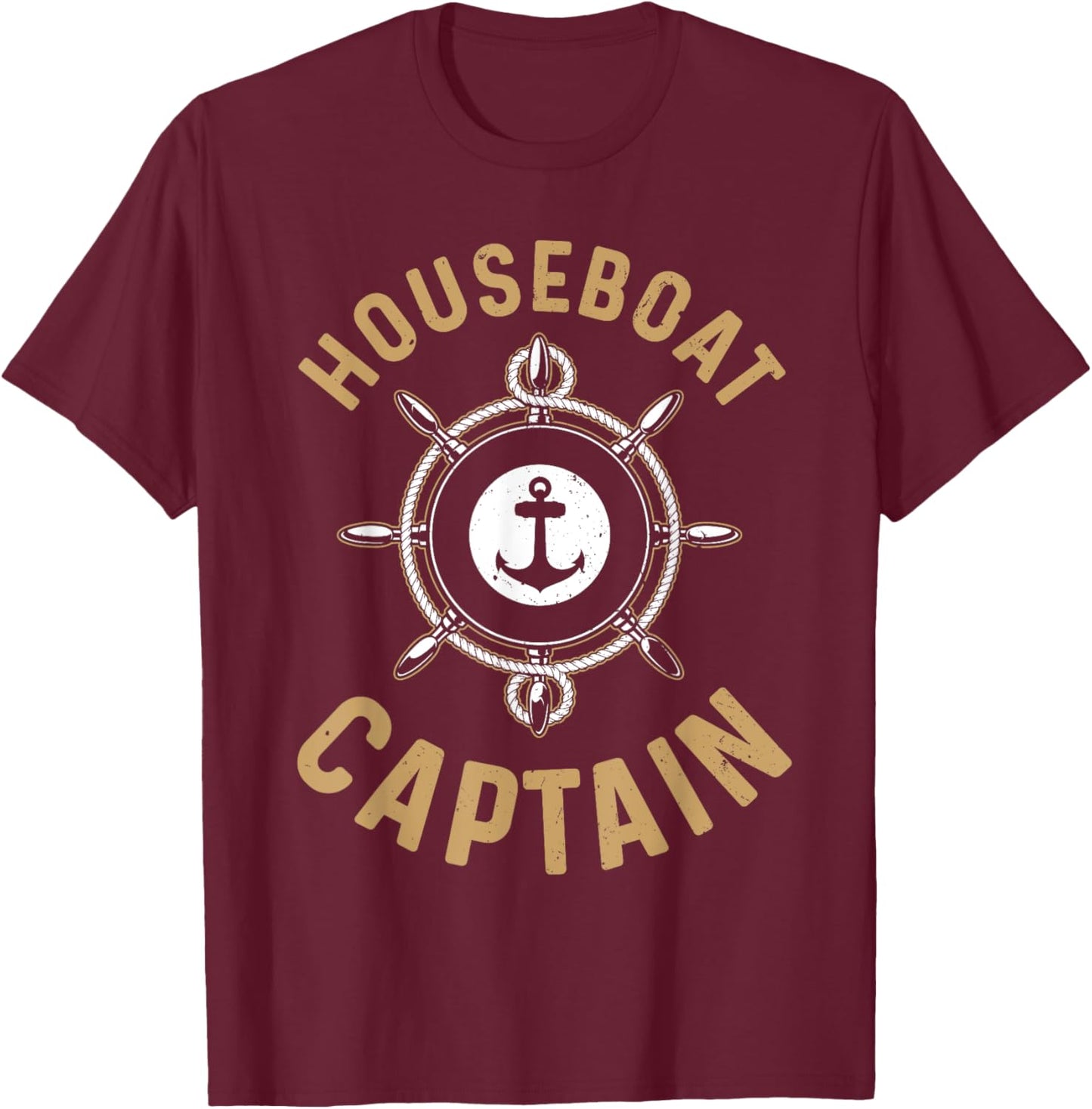 Cool Houseboat Captain Design Women Houseboat Lover T-Shirt - T-Shirt | Maroon