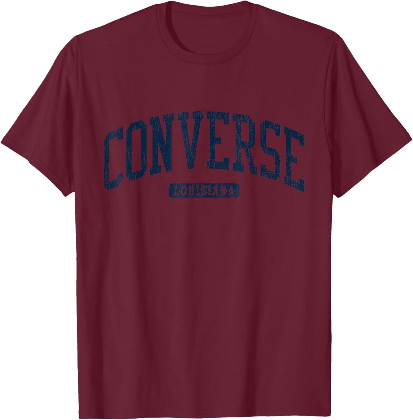 Converse Louisiana LA College University Style Blue T-Shirt - T-Shirt | Maroon