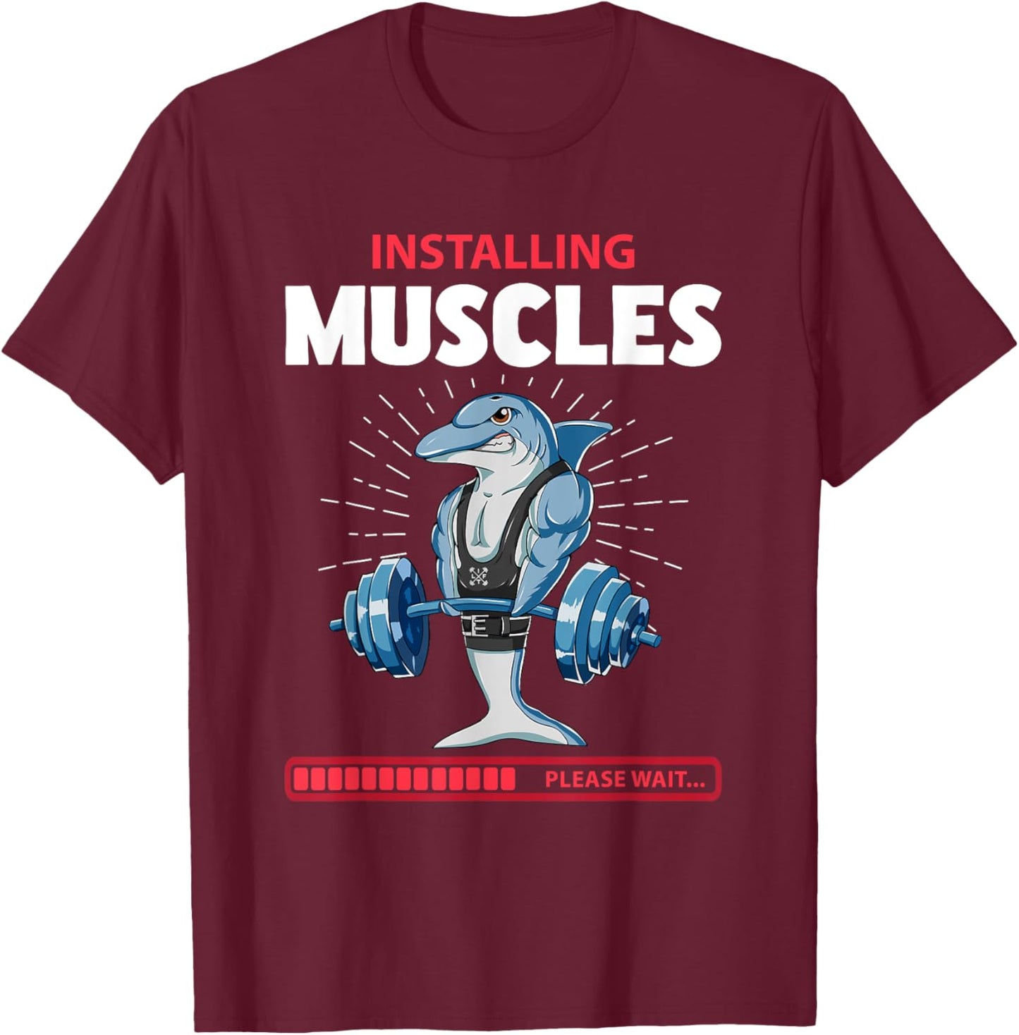 Dolphin Deadlift Fitness Gym Weightlifting T-Shirt - T-Shirt | Maroon