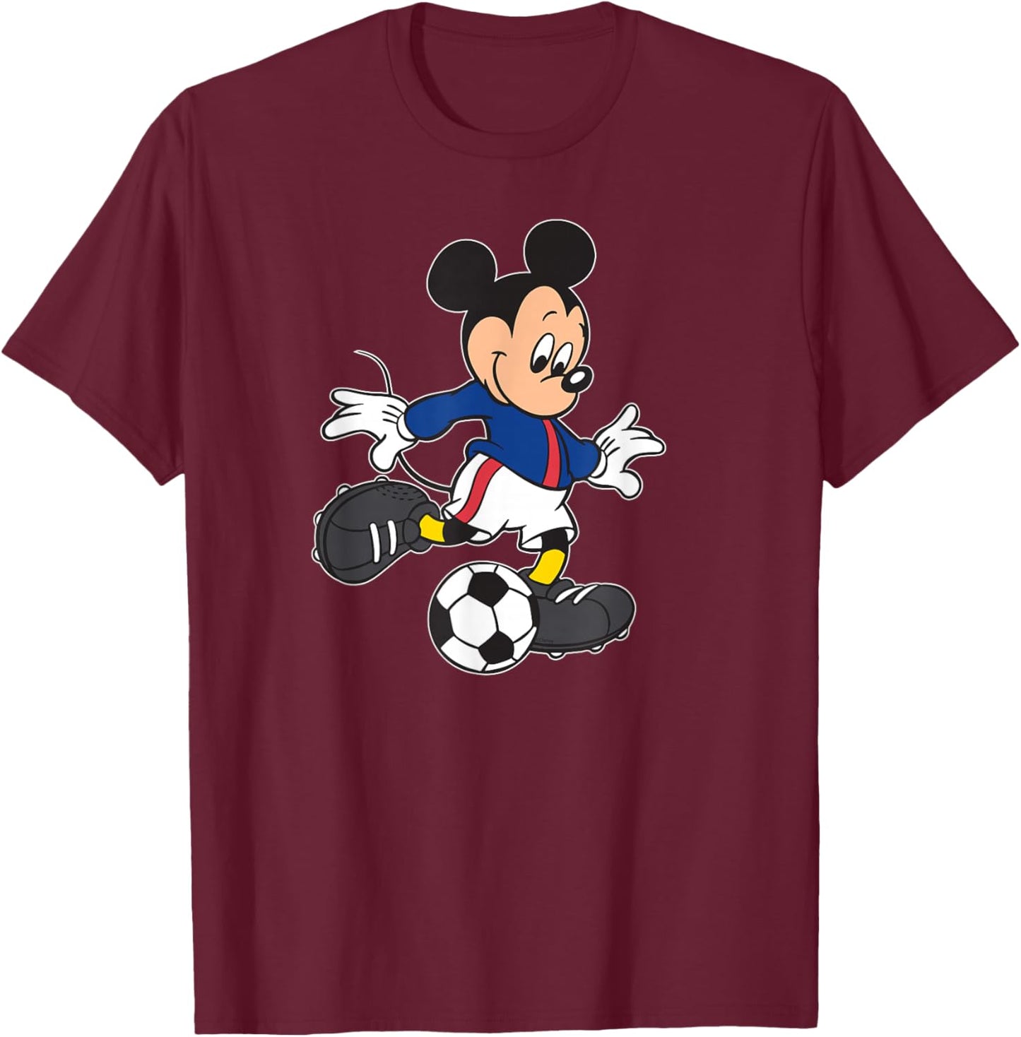 Disney Sports Mickey Mouse Soccer Team Player Football T-Shirt - T-Shirt | Maroon