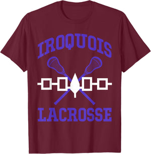 Iroquois Lacrosse Lax Sticks Iroquois Nation Flag T-Shirt - T-Shirt | Maroon